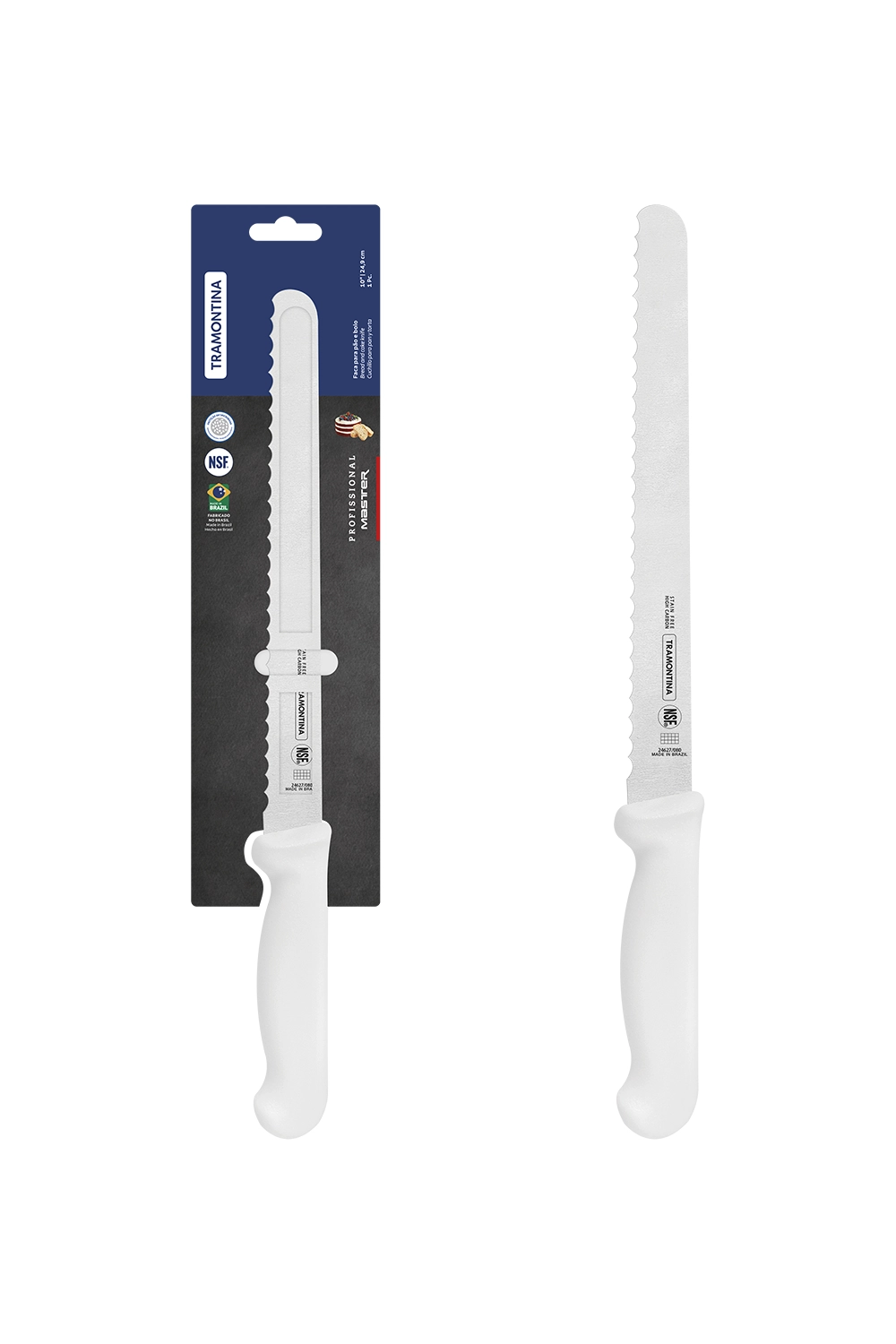 [KDTRAM00059] CUCHILLO PARA JAMON C/SIERRA  10"PROFESIONAL BLANCO   24627/180