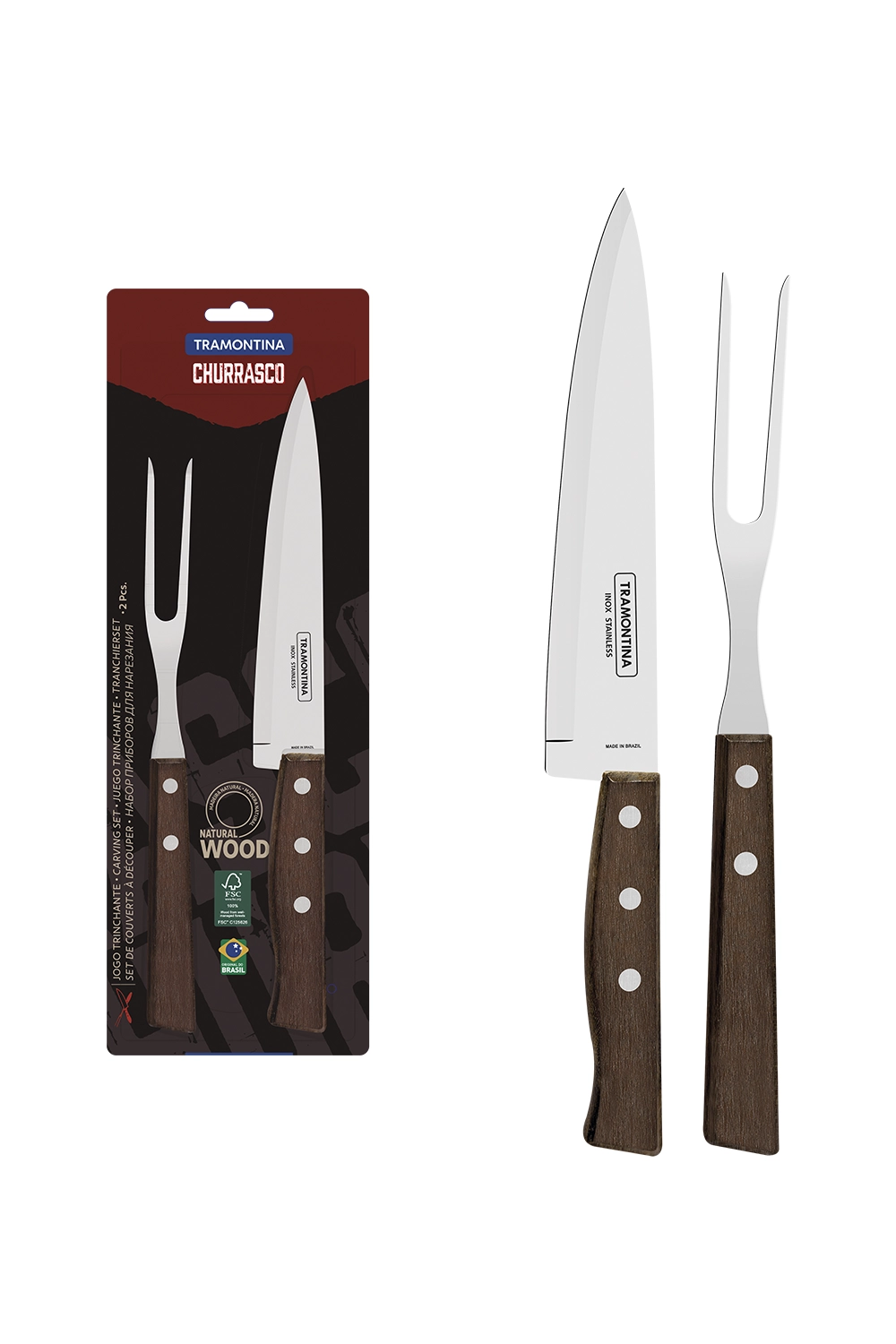 [KDTRAM00095] JGO  TRINCHANTE P/ASADO Y CUCHILLO COCINA 7"  22299/013