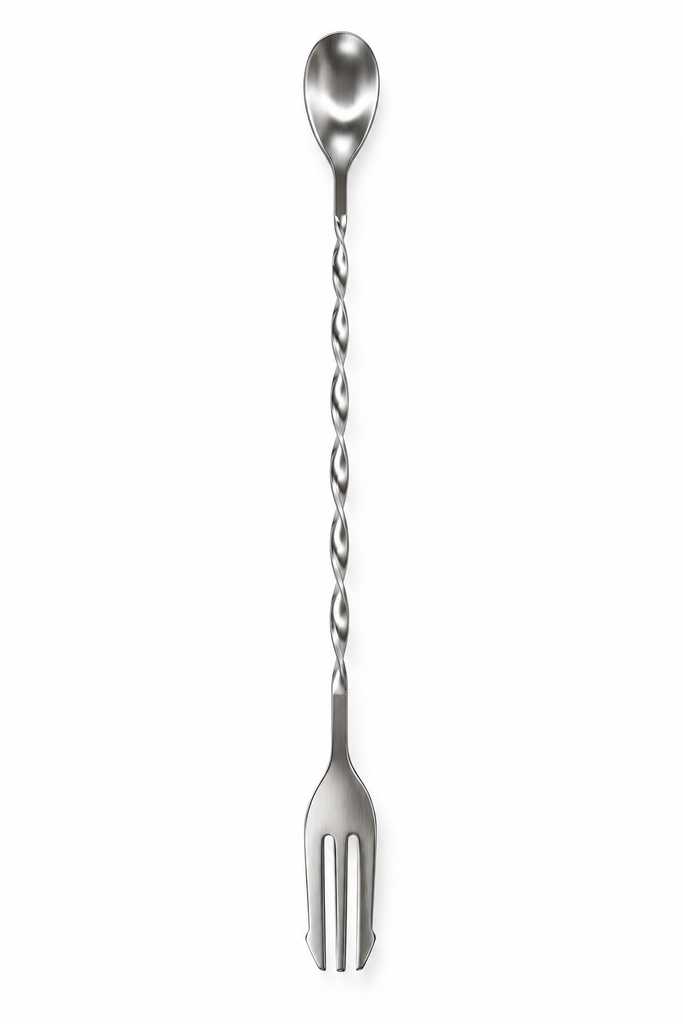 CUCHARA PARA BAR 32 CM, 2 CABEZAS ACERO    146-006-001