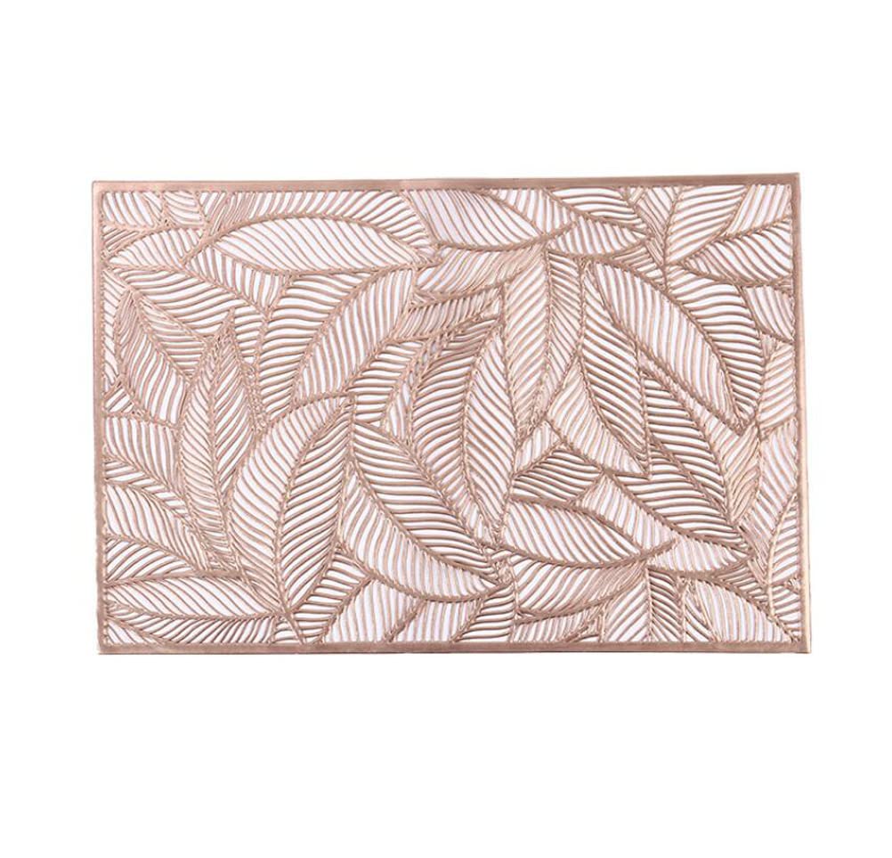 [KDGM00141] MANTEL PVC HOJAS ROSA GOLD  3601R