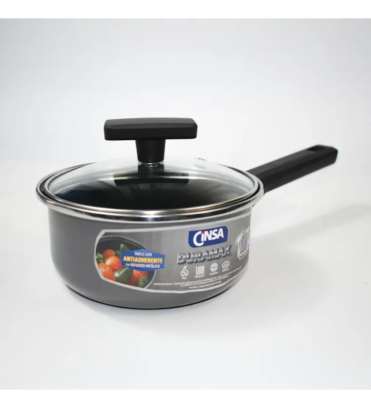 [KDCIN00150] CACEROLA EURO 14 DURAMAX NEGRO C/ANTIADH Y T/VIDR 322206