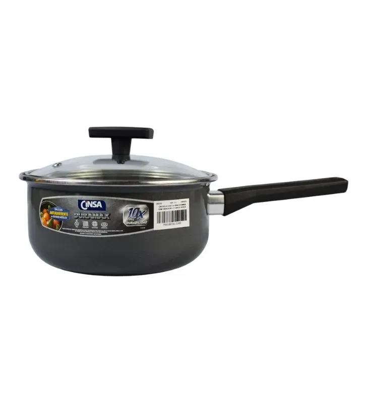 [KDCIN00151] CACEROLA EURO 18 DURAMAX NEGRO C/ANTIADH Y T/VIDR 322205